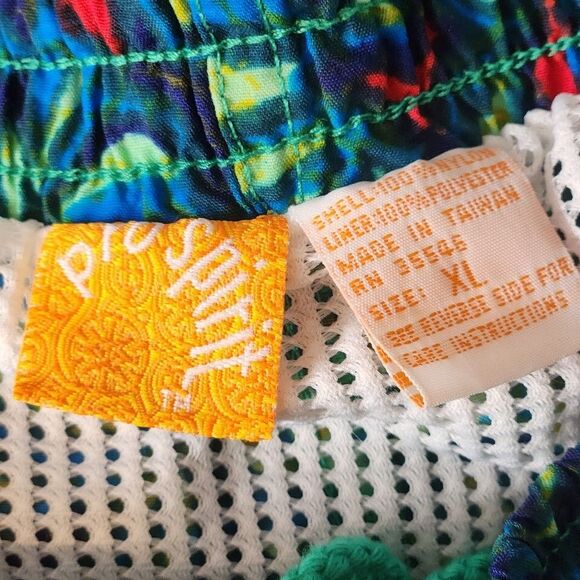 Pro Spirit Shorts Swimming Mesh Inside Pocket Mens XL Green Blue Floral - Picture 8 of 9